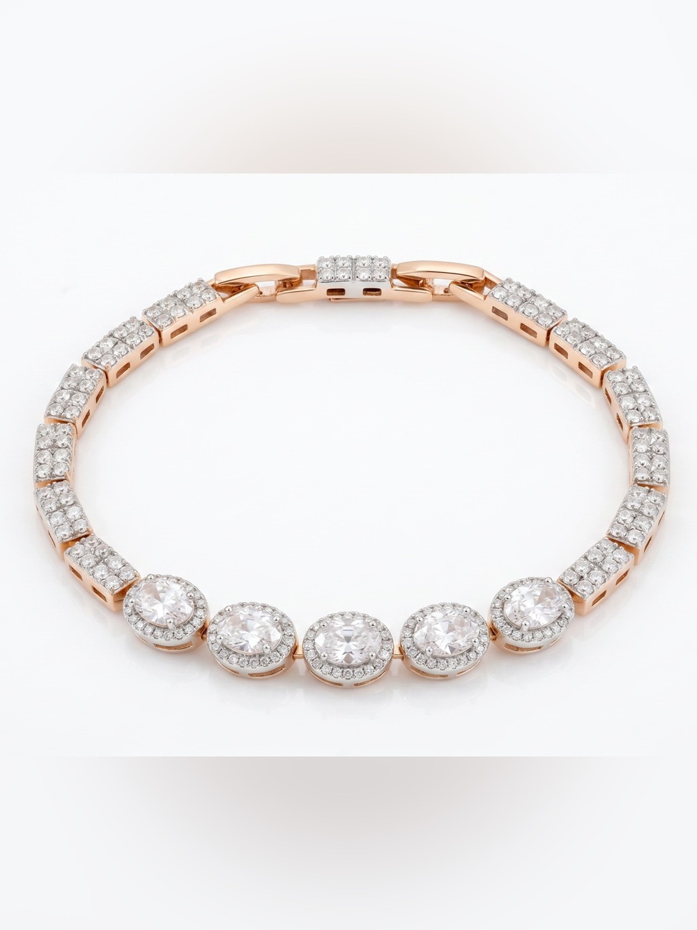 CZ Gold Tone Tennis Bracelet
